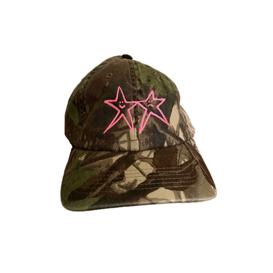 Pink & camo star friends hat